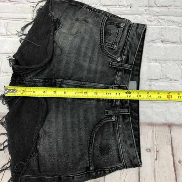Boyish by Her Women Black Denim Shorts Size 27 Style Cody Cotton Blend B289 -4 - Picture 4 of 16